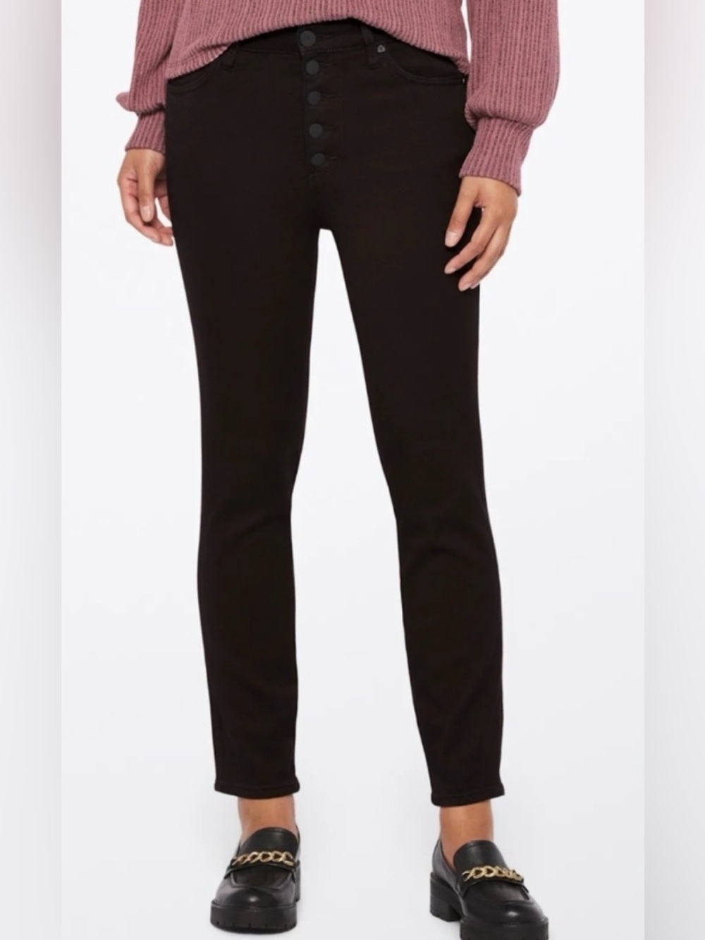 Kut From The Kloth High Rise Ankle Slim Straight Leg Black Jeans Pants Size 10